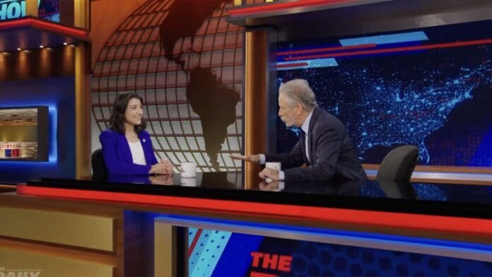 Jon Stewart In Talk With Lina Khan About AI And Apple 